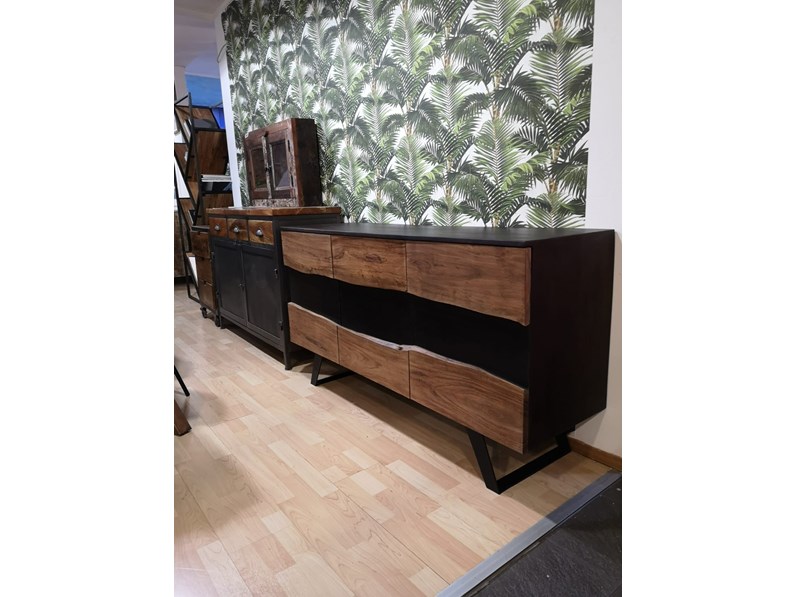 Madia In Legno Stile Design Mobile Credenza Wave In Legno Masselo In Offerta Outlet Etnico